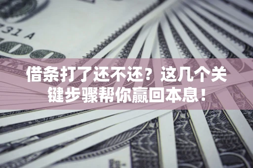 济南借条打了还不还？这几个关键步骤帮你赢回本息！