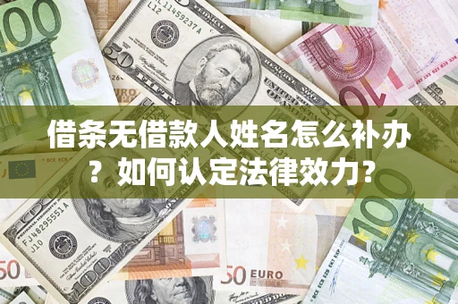 济南借条无借款人姓名怎么补办？如何认定法律效力？